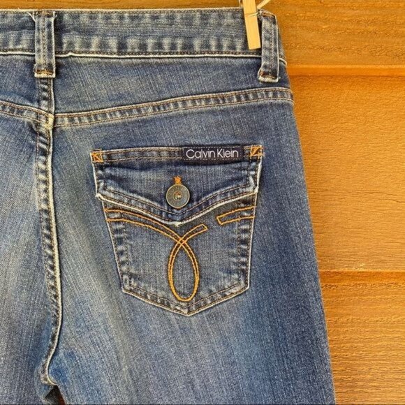 Calvin Klein Jeans Lean Boot Button Pockets Blue Jeans Size 27/4 - Picture 3 of 12